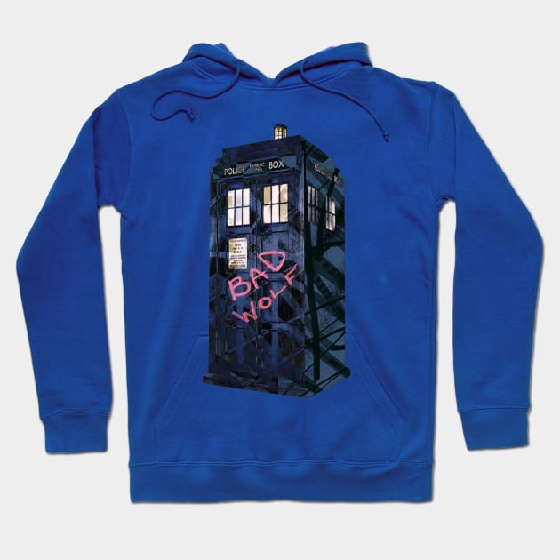 Doctor Who Bad Wolf Tardis Hoodie by notthatparker